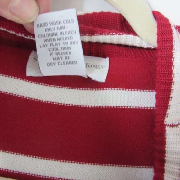 Soft Surrounding Duster Cardigan Sweater Ruffle Collar Red White Stripes Size PP - Picture 8 of 11